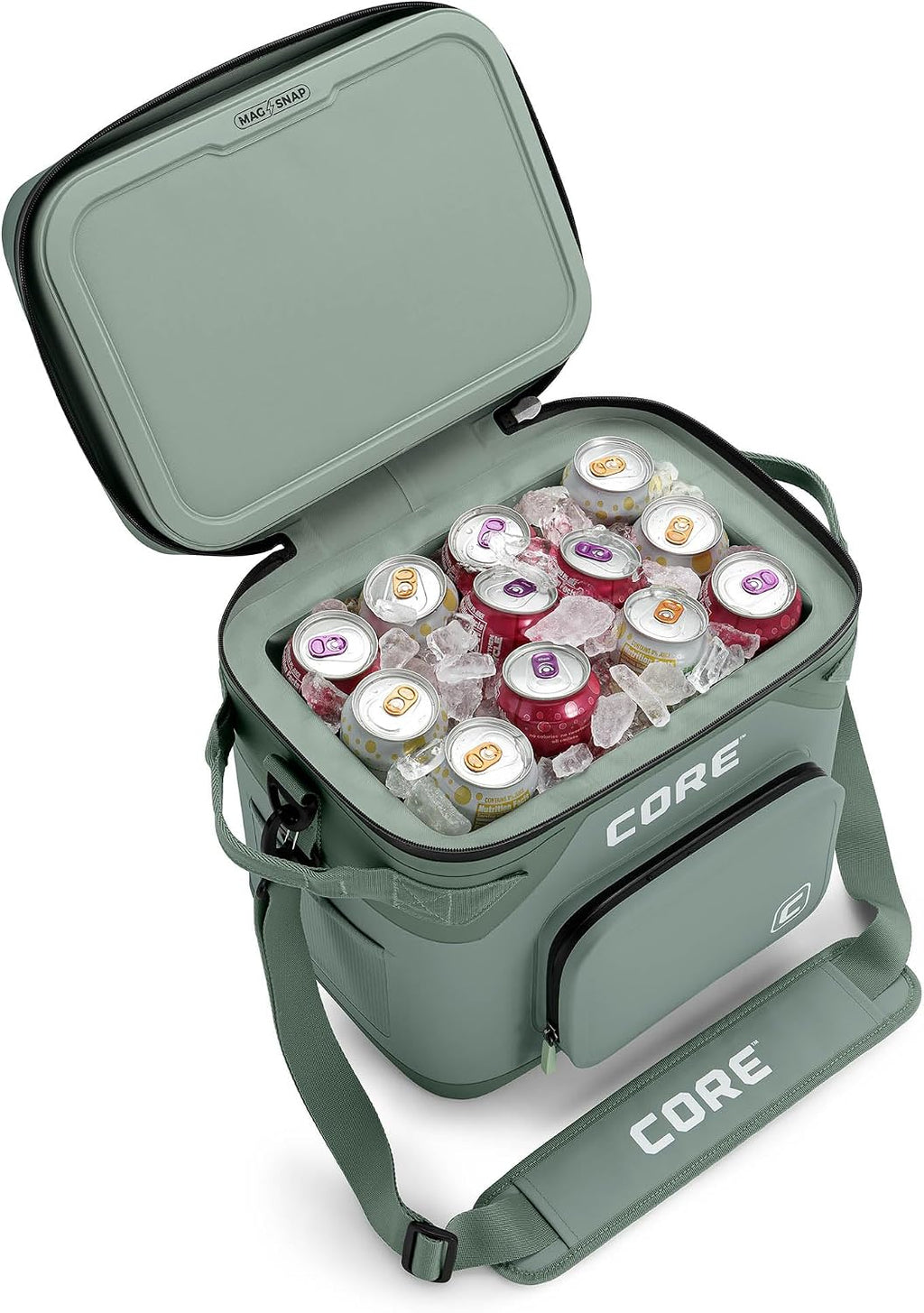 CORE Magnetic Leak Proof Soft Cooler with Waterproof Zipper | Insulated Bag Portable Ice Chest Box | Best Soft Cooler for Food & Beverages for Tailgating, Car Camping, Travel, and Family Beach Picnics