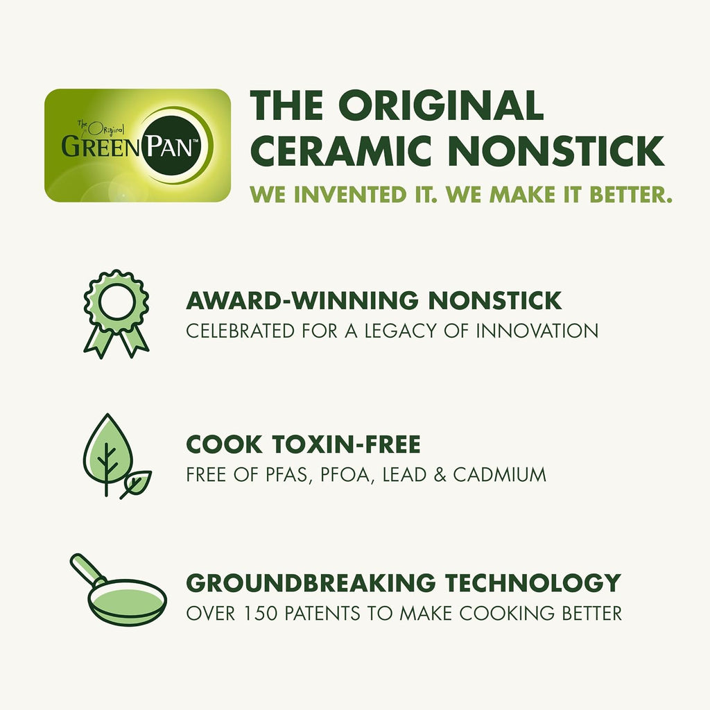 GreenPan Nova 10-Piece Cookware Pots & Pans Set, Oprah's Favorite Things 2024, PFAS-Free Ceramic Nonstick, Fry, Sauté, Stockpot, Utensils, Lids, Induction Suitable, Dishwasher & Oven Safe, Clay