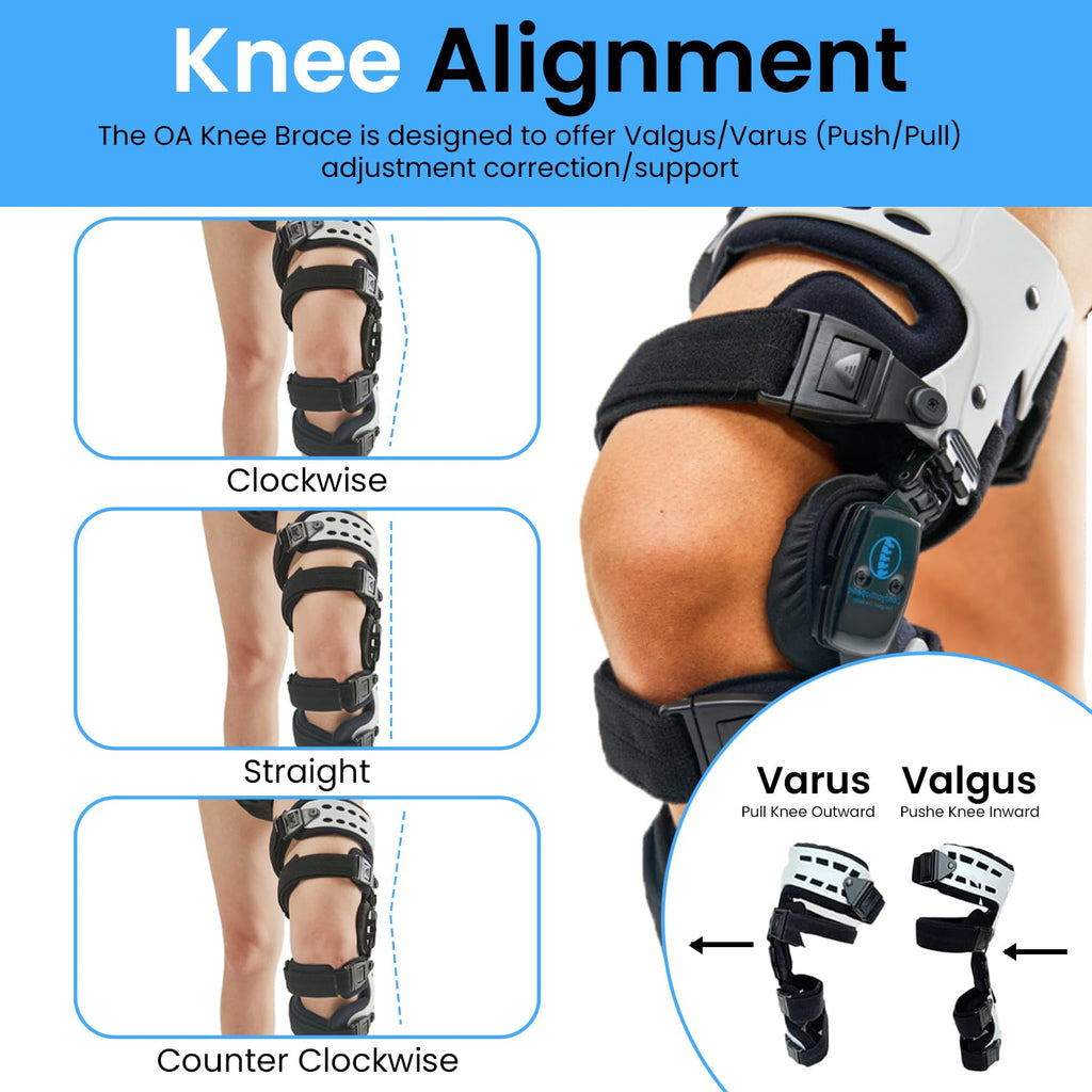 Comfyorthopedic UPGRADED OA Medial Unloader Knee Brace for Men and Women Osteoarthritis & Arthritis Pain Support, Bone on Bone Valgus Varus Joint Offlaoder L1851 L1843 Built-in Hex Key Plus Size Fit Up ot 32in