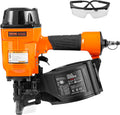 VEVOR Coil Siding Nailer MCN70, 1-3/4' to 2-3/4' 15 Degree Pneumatic Siding Nail Gun, 70-120PSI Air Coil Nailer for Pallet, Crating, Framing, Siding and Fencing