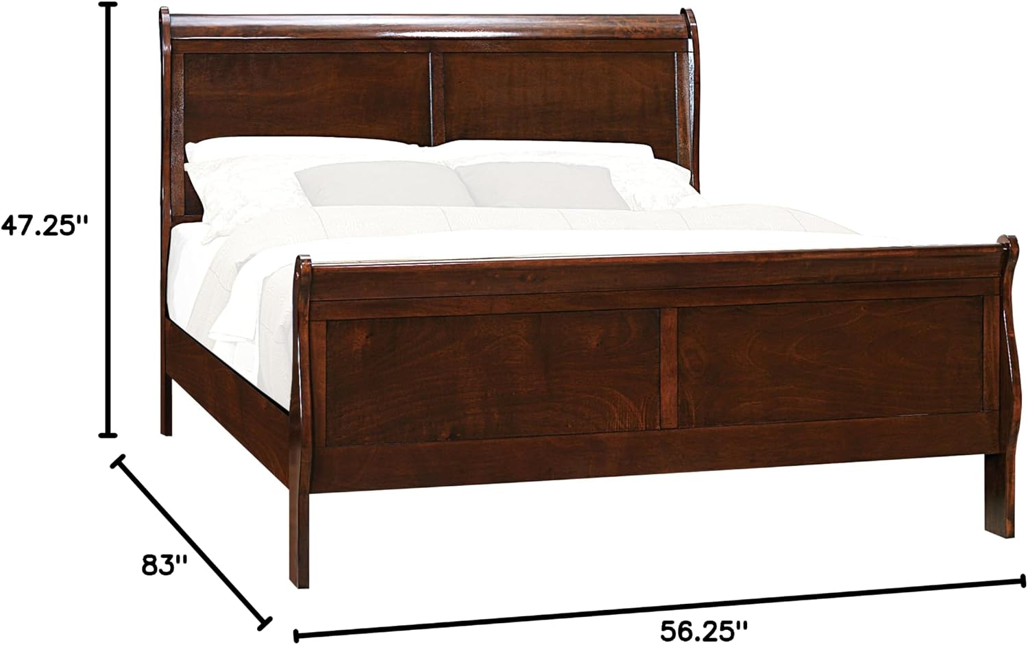 Homelegance Mayville Sleigh Panel Bed, Full, Cherry