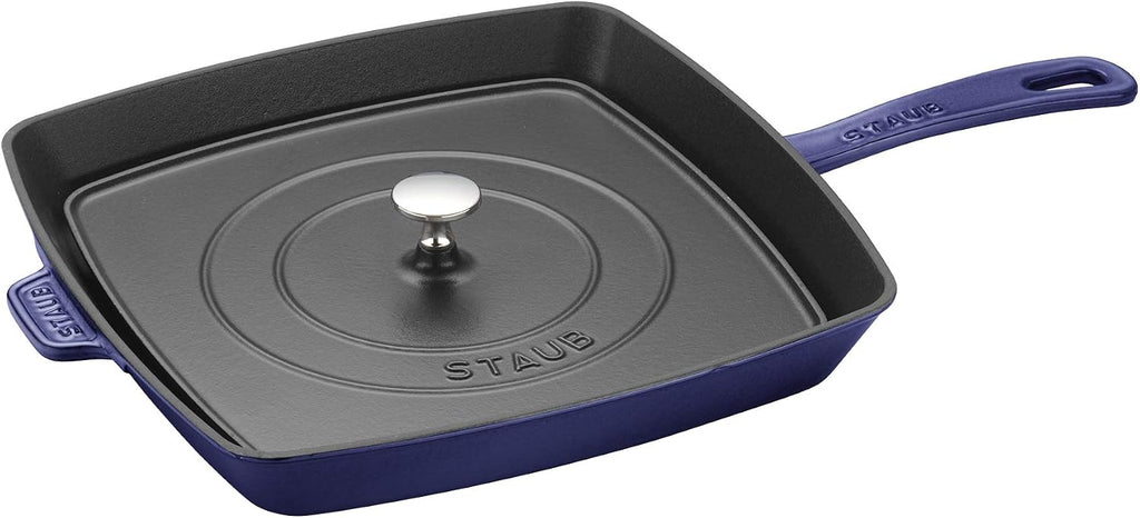 Staub Cast Iron 10.3-inch Square Grill Press - Matte Black (Fits 12-inch Grill Pan)