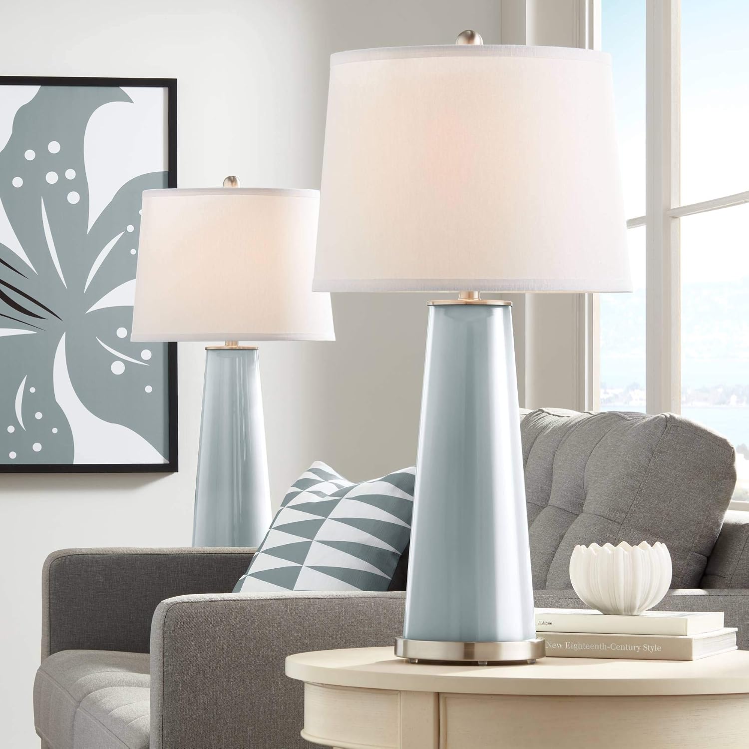 Color + Plus Leo 29 1/2' Modern Uncertain Gray Table Lamps Set of 2