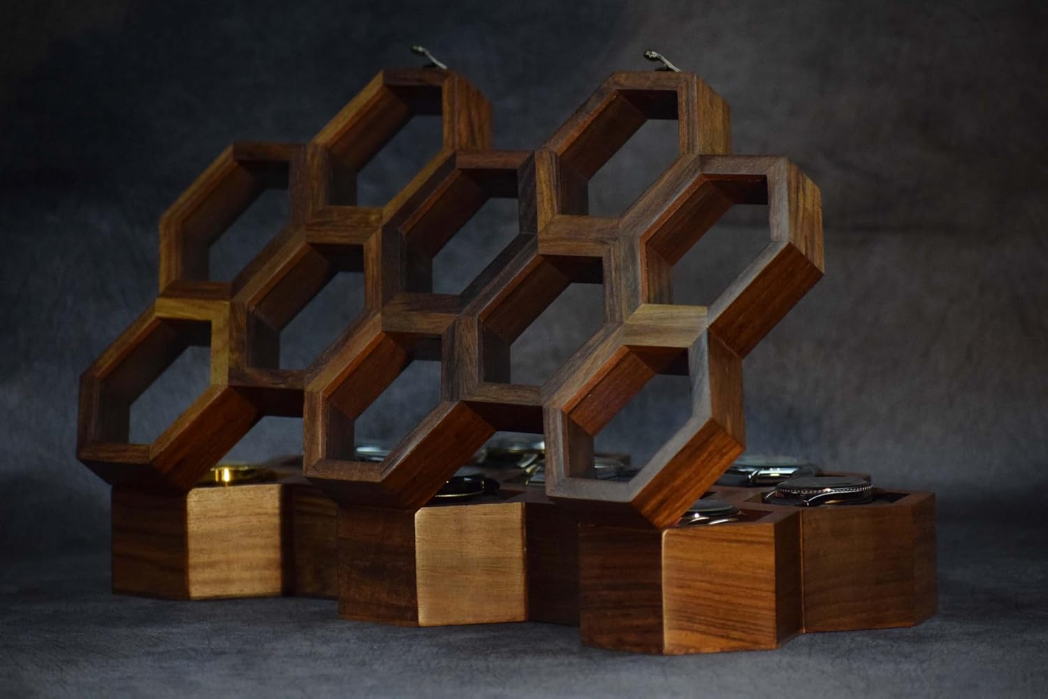 Extra Large Superior Rosewood Honeycomb Watch Box Display Case Holder Collector Organizer for Men, Men's Vintage Watch Storage Box to Store and Keep your Watches Safe and Sophisticated.