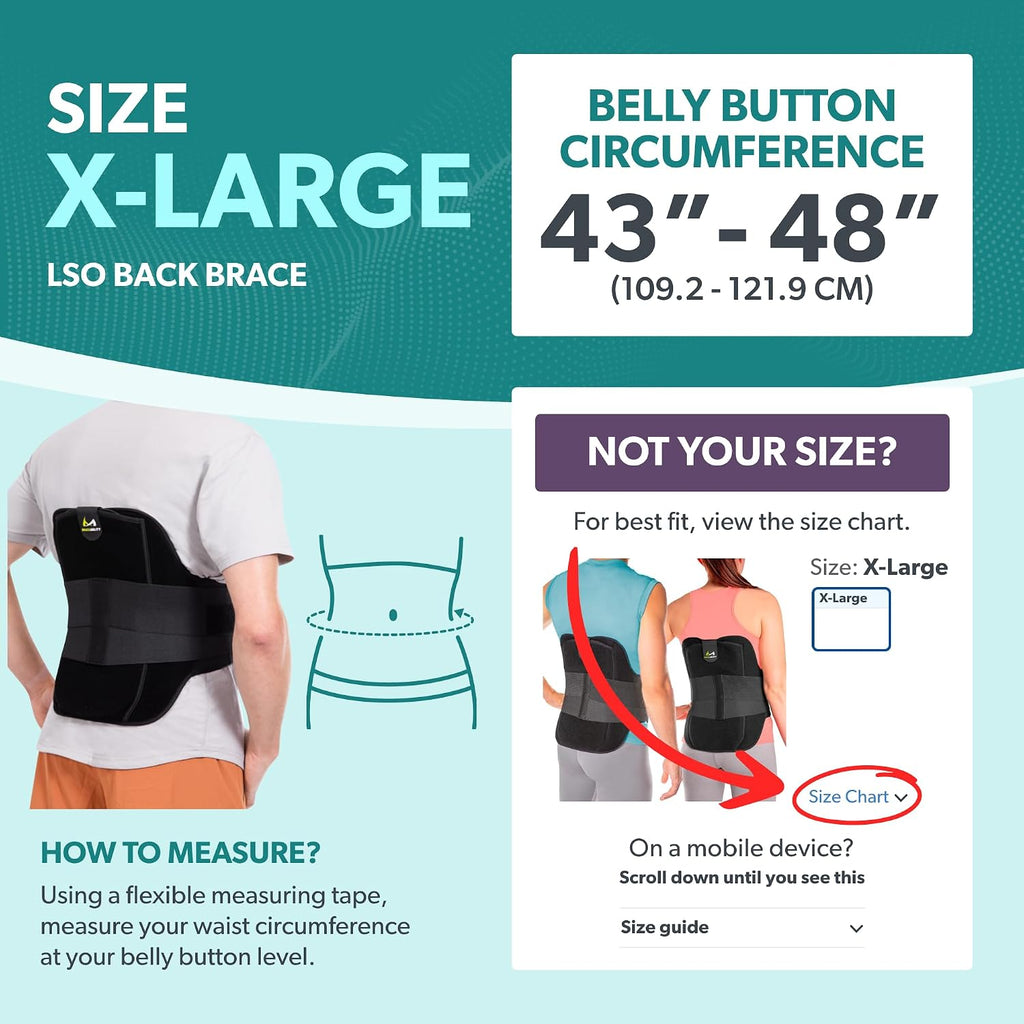 BraceAbility LSO Back Brace for Women and Men - Medical-Grade Lumbar Brace for Herniated Disc, Sciatica, Spinal Stenosis, Spondylolisthesis, Post-Surgery Recovery, Hot and Cold Therapy (XL)