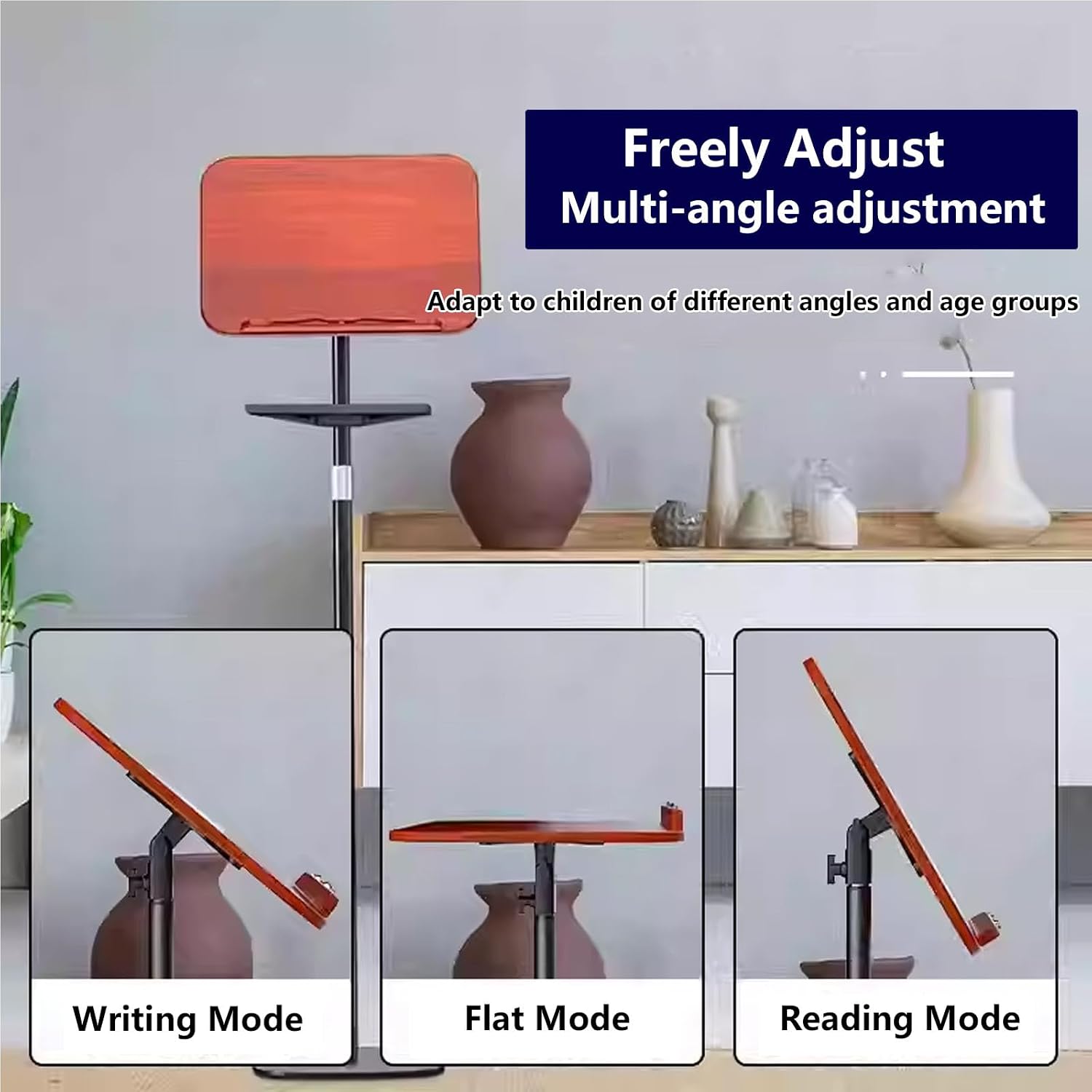 Music Stand,2 in 1 Dual-Use Folding Sheet Music Stand & Desktop Book Stand,Height Adjustable from 19.68' to 55.11',Equipped with Microphone Stand, Phone Holder and Tray