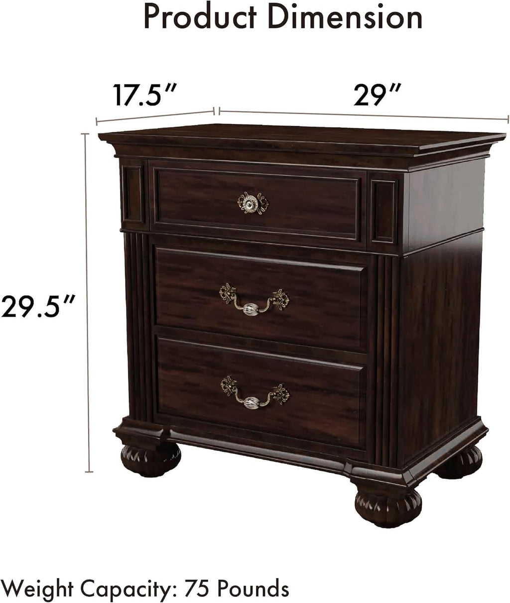 24/7 Shop at Home Syracuse 6-Piece Bedroom Set , King, Walnut