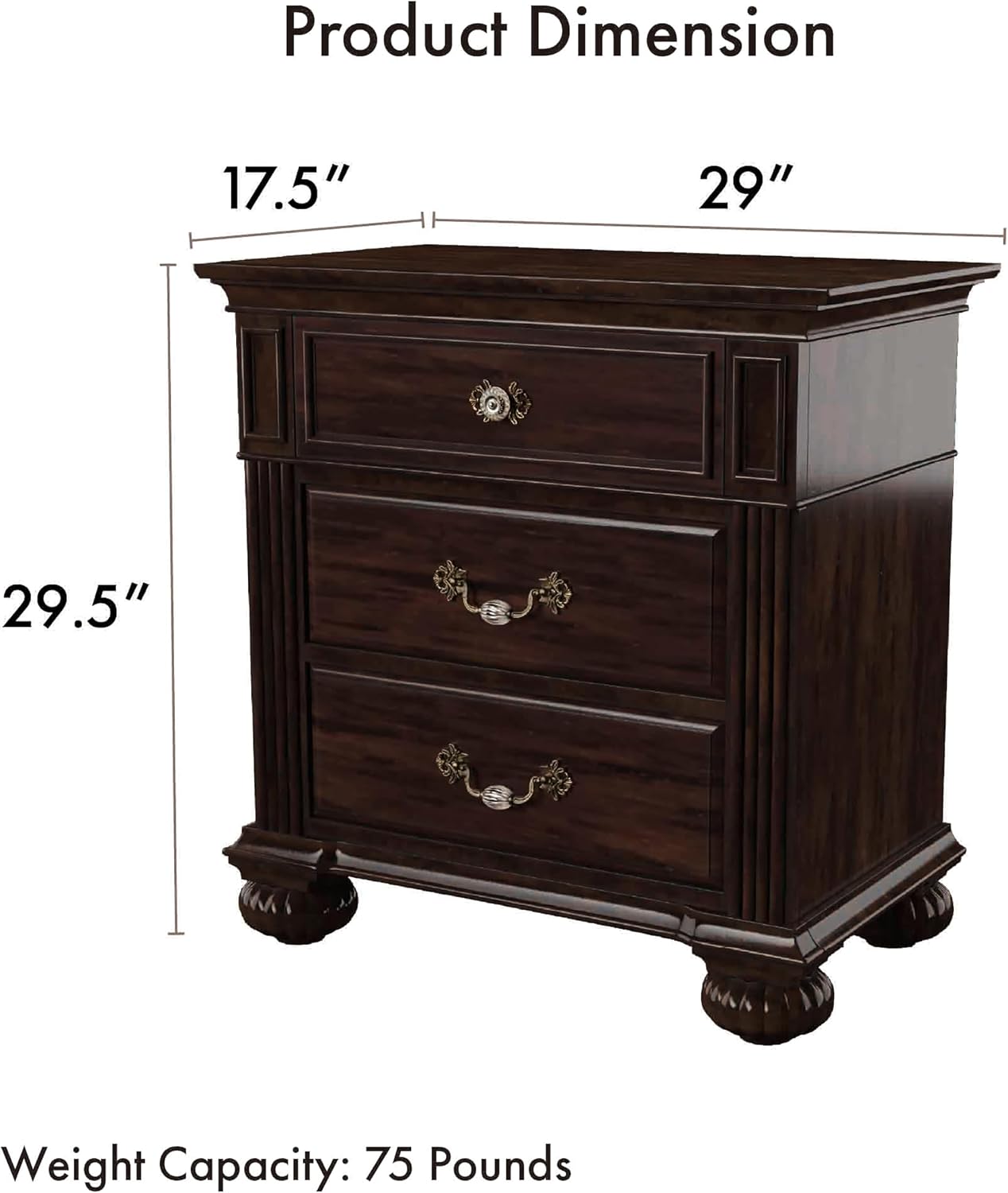 24/7 Shop at Home Syracuse 6-Piece Bedroom Set , King, Walnut