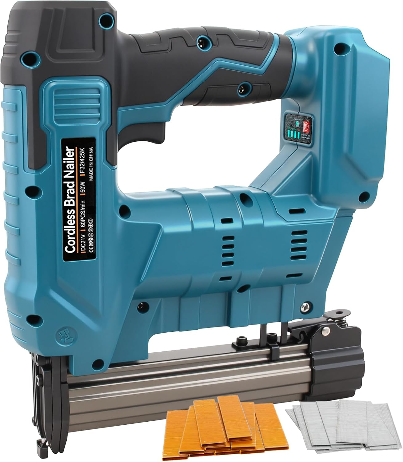 Upgraded Brushless 18GA Cordless Brad Nailer & Stapler,2-in-1 Electric Nail Gun for Ma-Kita 18V Batteries (Tool Only), 2 Firing Modes, Tool-Free Jam Release, Includes 2000 Fasteners