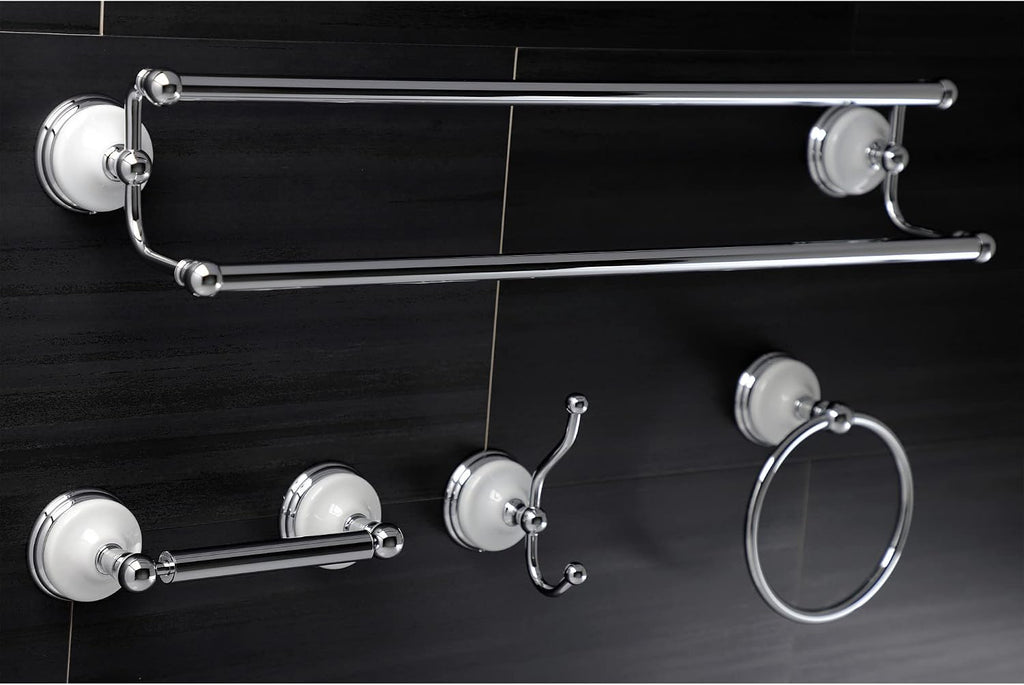 Kingston Brass BAK1113478ORB Victorian 4-Pieces Dual -Towel Bar Bathroom Hardware Set, 24 inch Length, Oil Rubbed Bronze