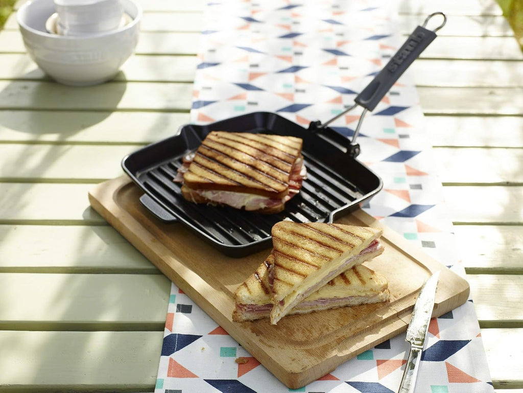 Staub Cast Iron 9.5' Square Folding Grill - Matte Black