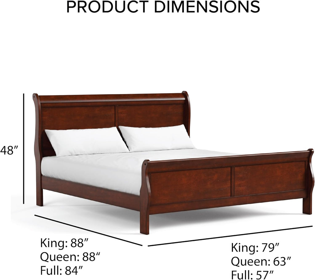 Furniture of America Arabella Traditional Solid Wood 3 Piece Bedroom Set, King Bed Frame, Nightstand, and Chest, Chic Sleigh Design Bedframe with Headboard and Footboard, Box Spring Needed, White