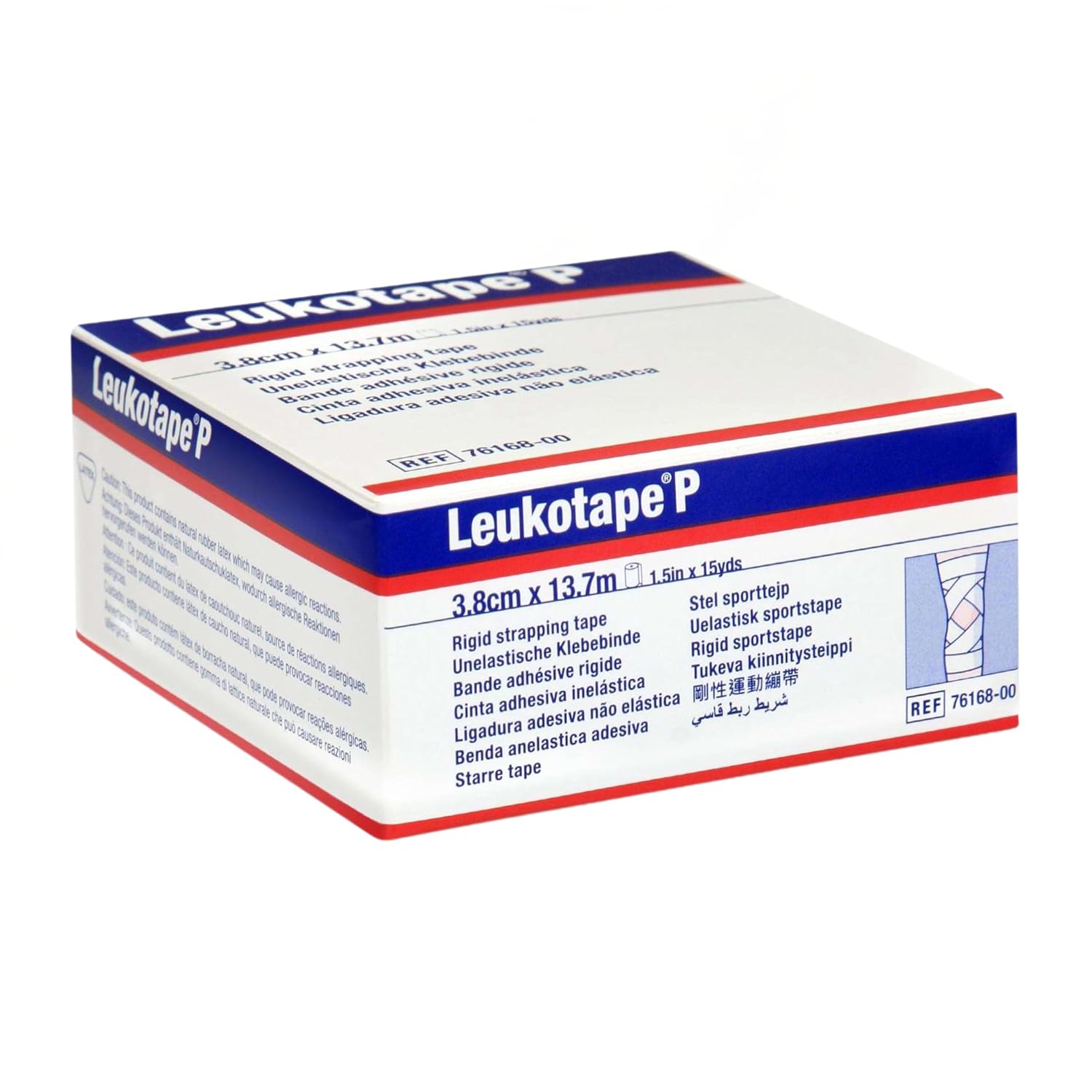 Leukotape P Adhesive Strapping Tape – for Sports Injuries, Strains and Sprains - 1.5 in x 15 yds, Tan, (30 Rolls)