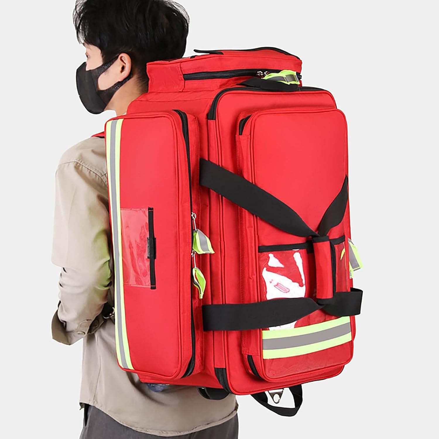 Portable First Aid Kit Bag, Large Capacity Outdoor Emergency Medical Duffle Bag,Medical Trolley Bag with Inner Dividers,Ideal for EMT, Paramedics