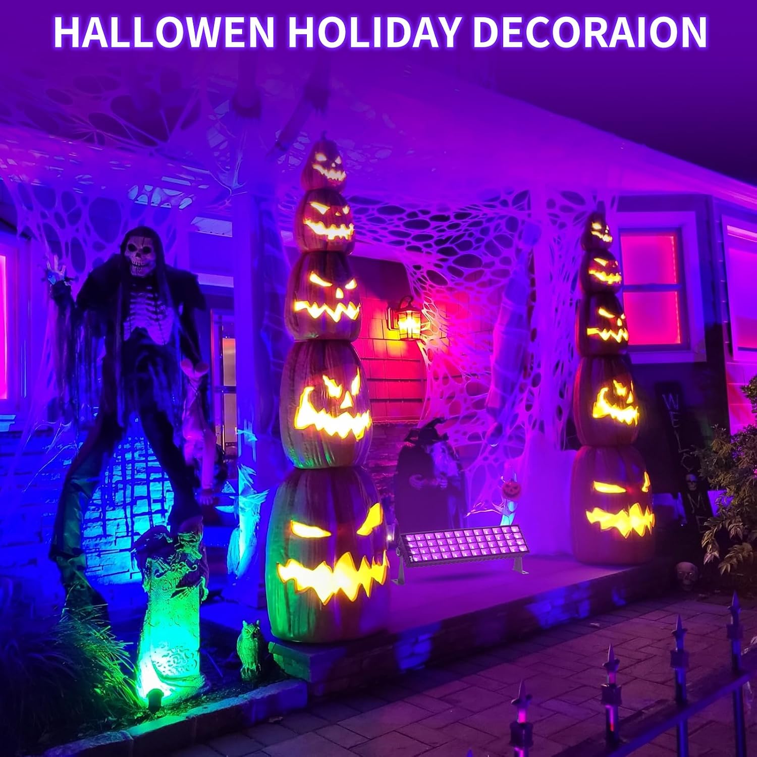 6 Pack 120W LED Black Lights, Blacklight Bar Light Up to 5000ft² Area with Switch+Plug+6ft Cable, Glow Party Light Supply for Halloween, Fluorescent Poster, Body Paint, Birthday, Bedroom, Classroom