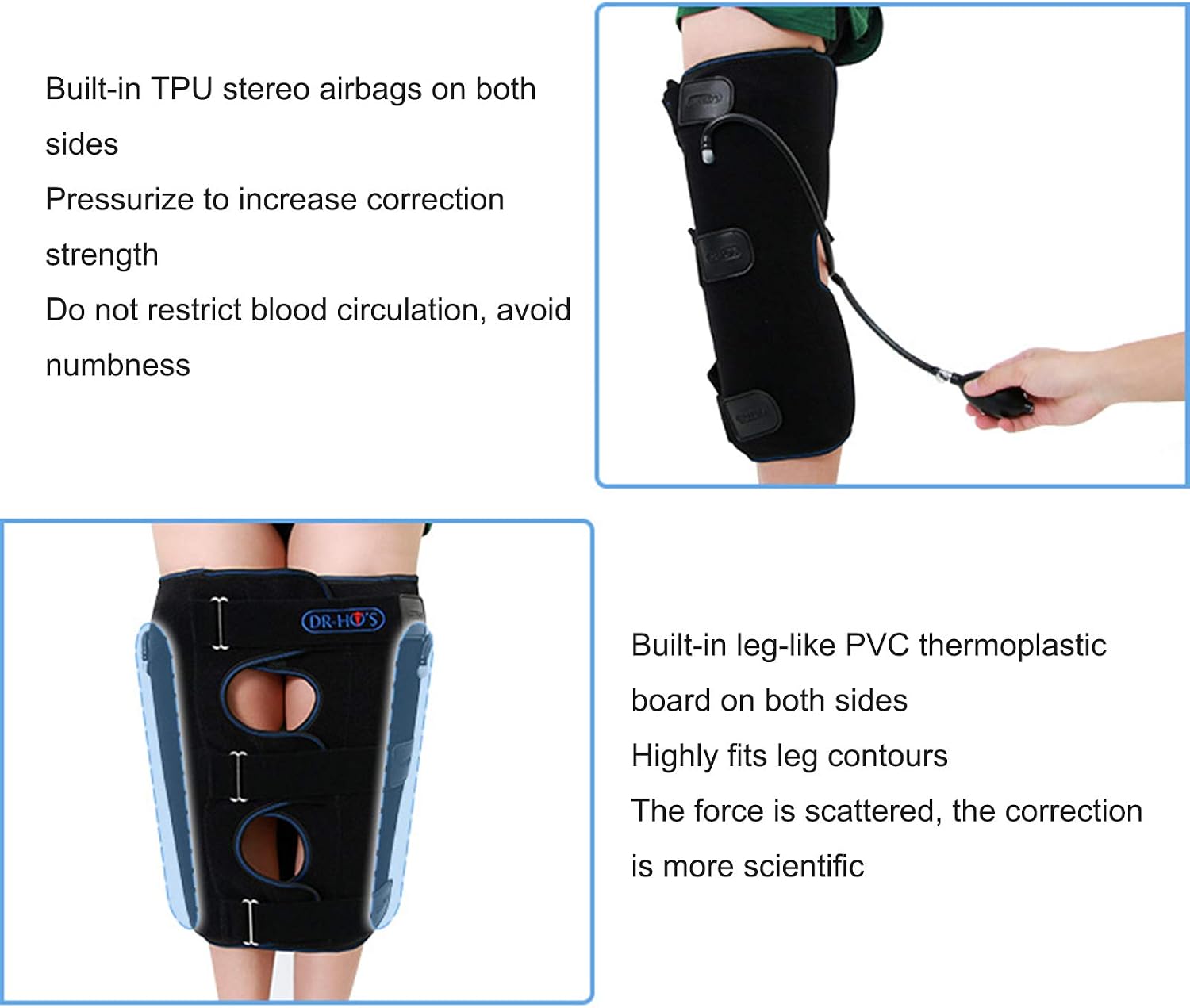 Leg Correction Belt Adjustable Leg Correction Belt O-Type Leg Correction Belt Reinforced Bandage kit Adult and Children's Correction Belt (Purple S) (Blue Large)