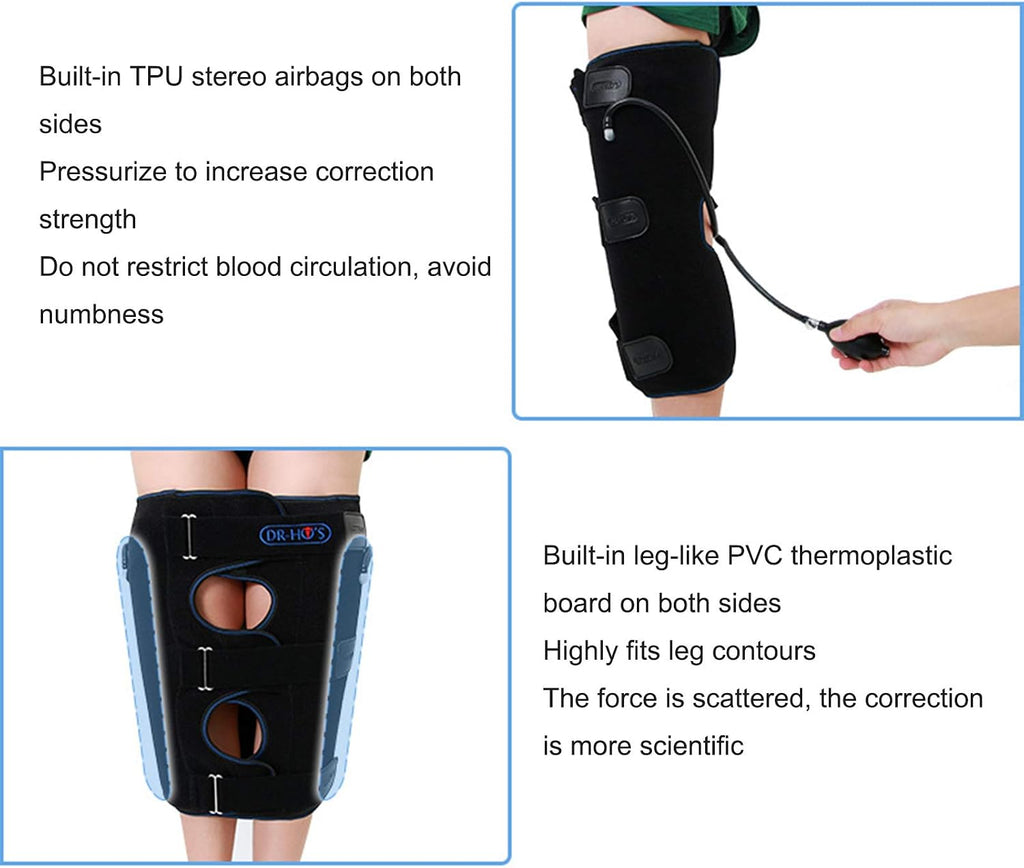Leg Correction Belt Adjustable Leg Correction Belt O-Shaped Leg Correction Belt Reinforced Belt kit Adult Children's Correction Belt (Blue) (Black//Black Small)