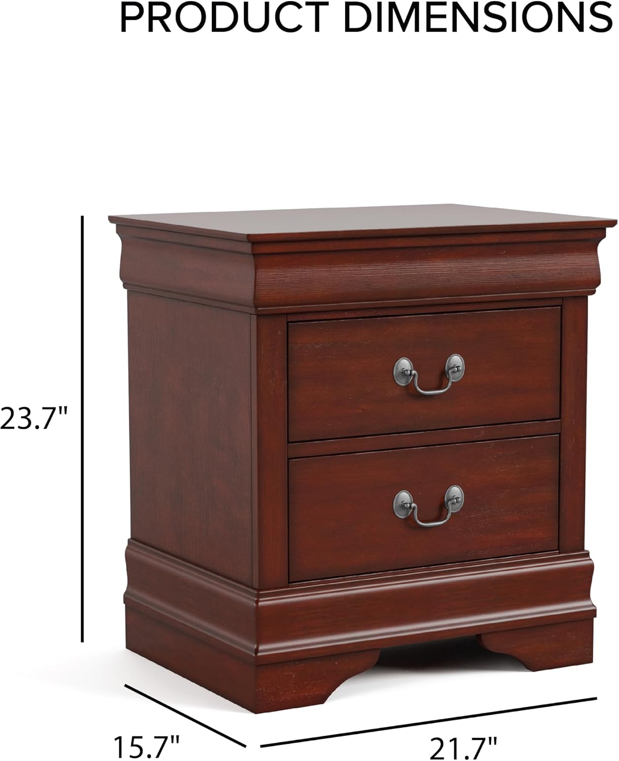 Furniture of America Arabella Traditional Solid Wood 3 Piece Bedroom Set, King Bed Frame, Nightstand, and Chest, Chic Sleigh Design Bedframe with Headboard and Footboard, Box Spring Needed, White