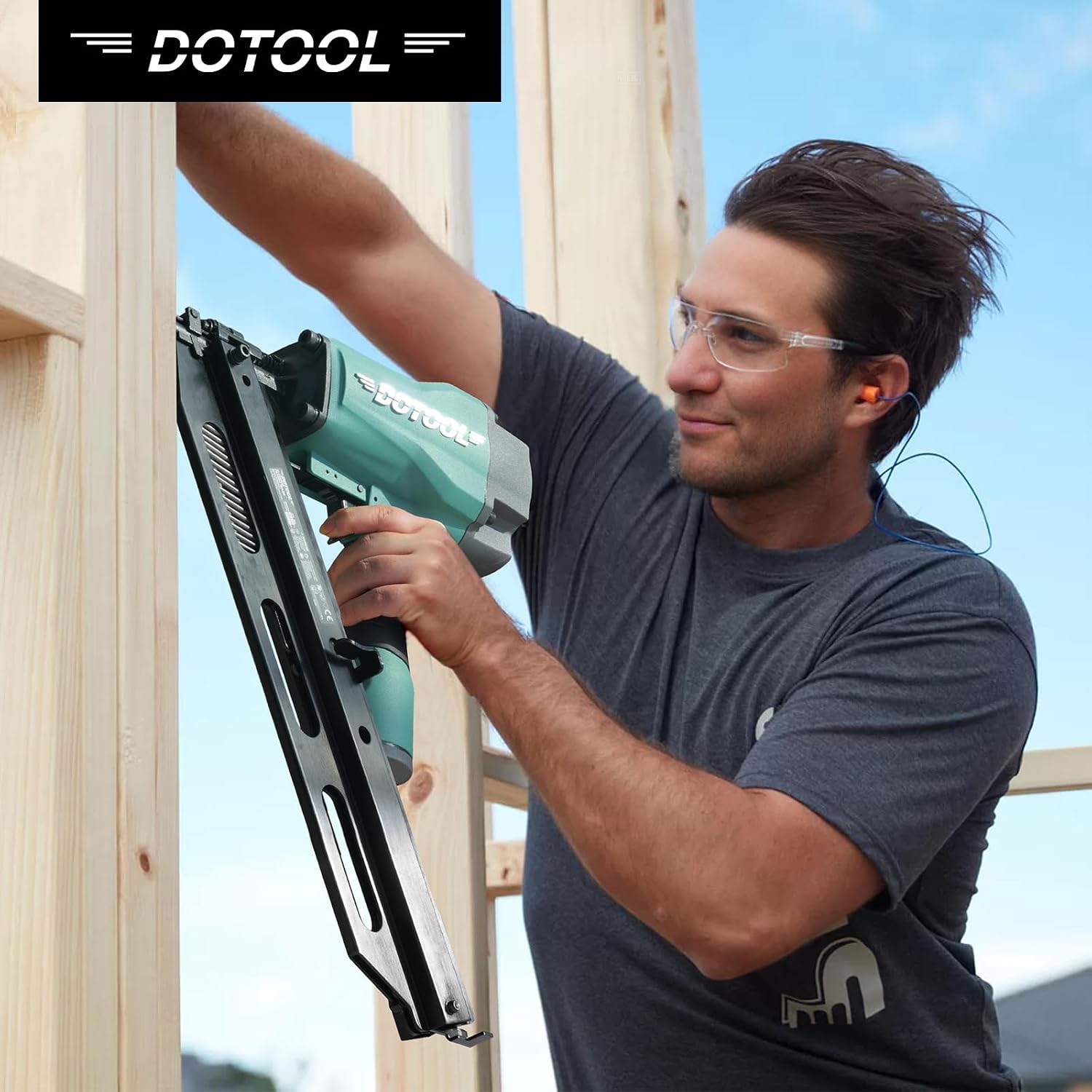 DOTOOL Framing Nailer, Framing Tool for 21 Degree 2-Inch to 3-1/2-Inch Plastic Collated Nails,Professional Pneumatic Nailer for Flooring, Roof Decking