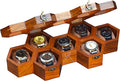 Extra Large Superior Rosewood Honeycomb Watch Box Display Case Holder Collector Organizer for Men, Vintage Watch Storage Box to Store and Keep your Watches Safe and Sophisticated (seven storage)