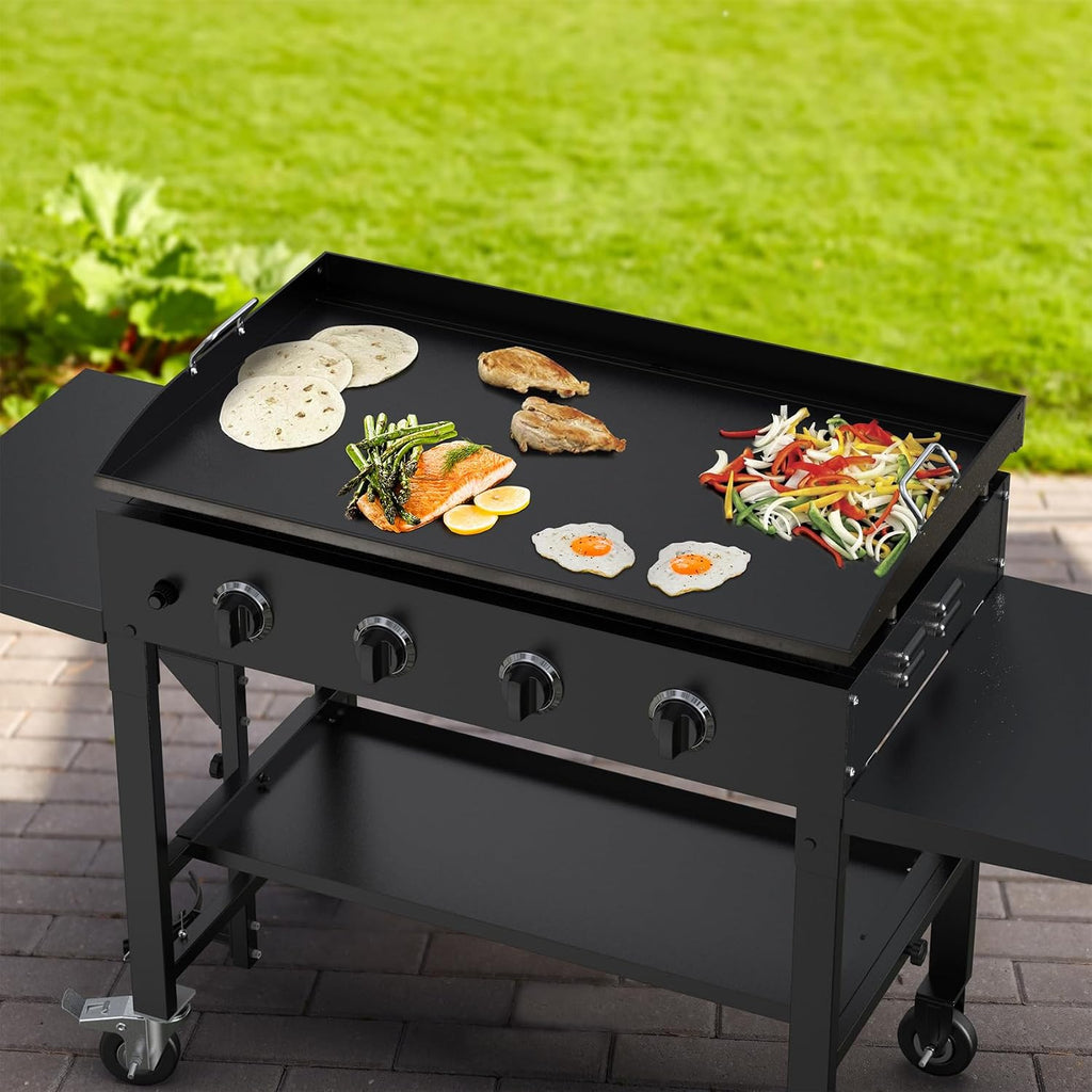 Stanbroil 36 Inch Flat Top Griddle Replacement Top for Blackstone 36' 4-Burner Gas Grill Cooking Station, Ceramic Coated Steel Griddle Top Replacement with Rear Grease System, Black