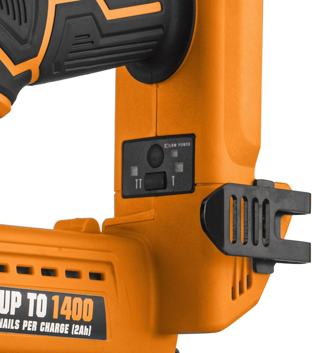 Freeman PE20VT2118 20 Volt Cordless 2-in-1 18-Gauge Nailer/Stapler (Tool Only) – 1400 Shots per Charge