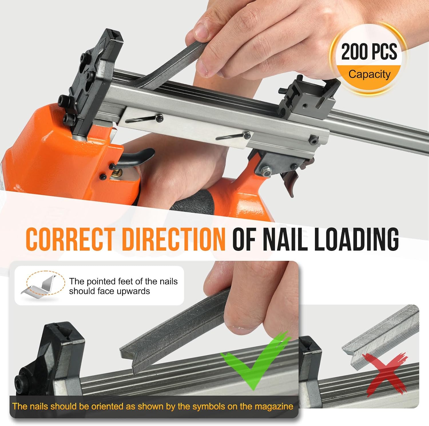 KAMSIN V1015 Pneumatic Picture Frame V Nailer, Fits 5/16'' to 19/32'' (7 to 15 mm) V Nails, 30 Gauge Air-Powered Frame Joiner for Picture Framing