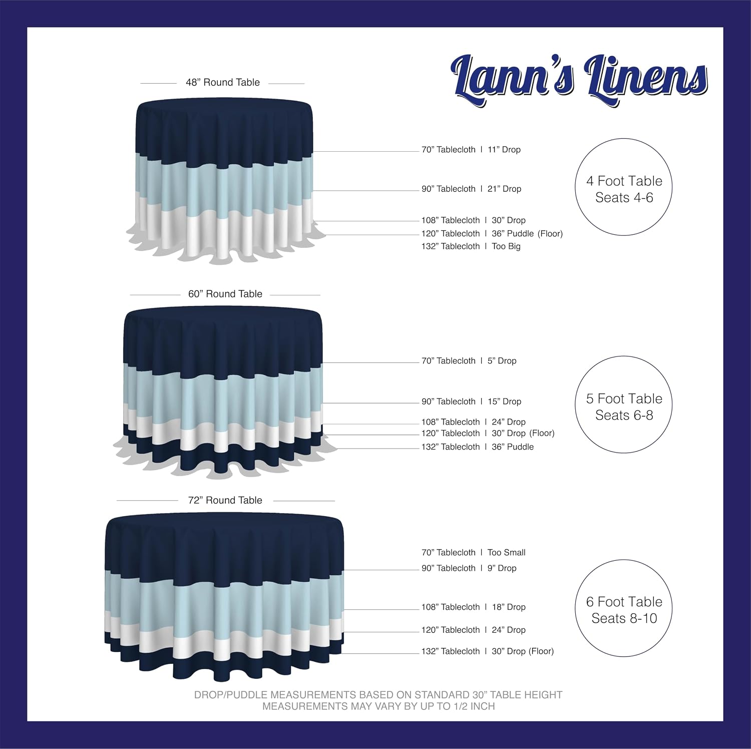 Lann's Linens - 20 Premium 70' Round Tablecloths for Wedding/Banquet/Restaurant - Polyester Fabric Table Cloths - Ivory