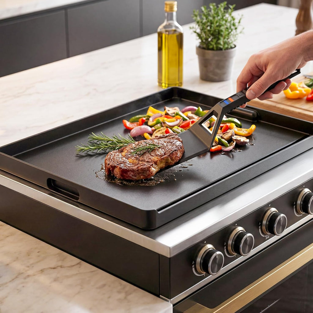 Utheer Griddle Combo Set, Cast Aluminum Flat Top Griddle with 23' x 16' Ceramic Nonstick Stove Top Griddle and Large Grill Griddle, Fast Heating Indoor Outdoor Griddle for Gas Grill, BBQ and Camping