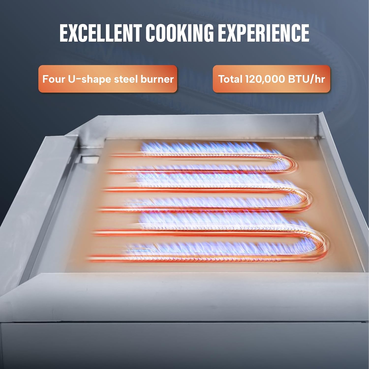 WESTLAKE 60'W Commercial Gas Griddle Countertop Natural Gas and Propane Griddle with 5 Burners 150000 BTU, Stainless Steel Plate Grill for Restaurants