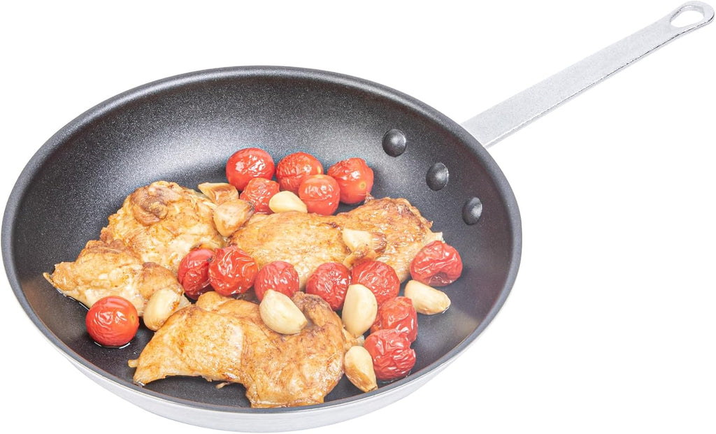 Restaurantware-Met Lux 10 Inch Fry Pans, Set Of 6 No-Stick Frying Pans - Induction-Ready, Triple-Riveted, Black Aluminum Cooking Skillets, Durable, For Searing, Sautéing, And Browning Food
