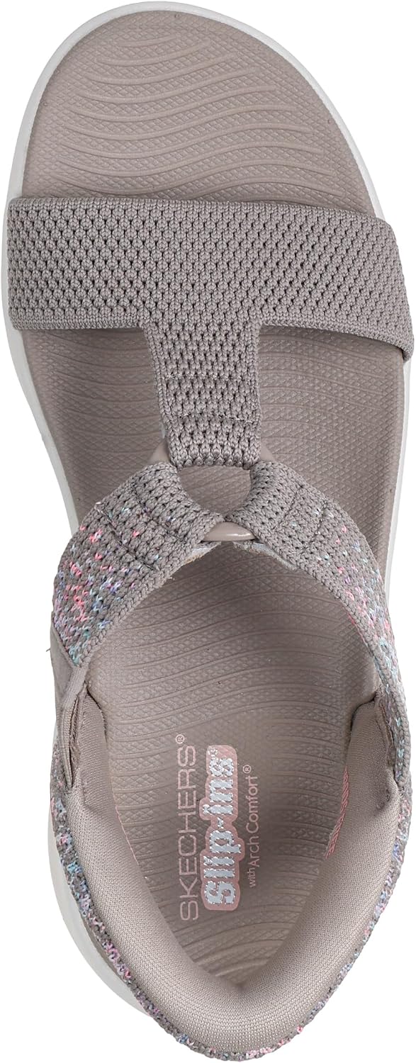 Skechers Women's On-the-go Massage Fit Sandal Hands Free Slip-ins W/Space Dye