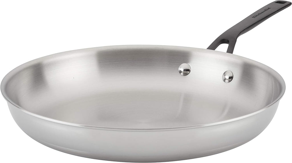 KitchenAid 5-Ply Clad Polished Stainless Steel Fry Pan/Skillet, 12.25 Inch