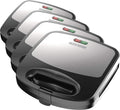 BLACK+DECKER 3-in-1 Waffle Iron, WM2000SD, Grill and Sandwich Press, Non-Stick Removable Plates, Space Saving Compact Design (Pack of 4)