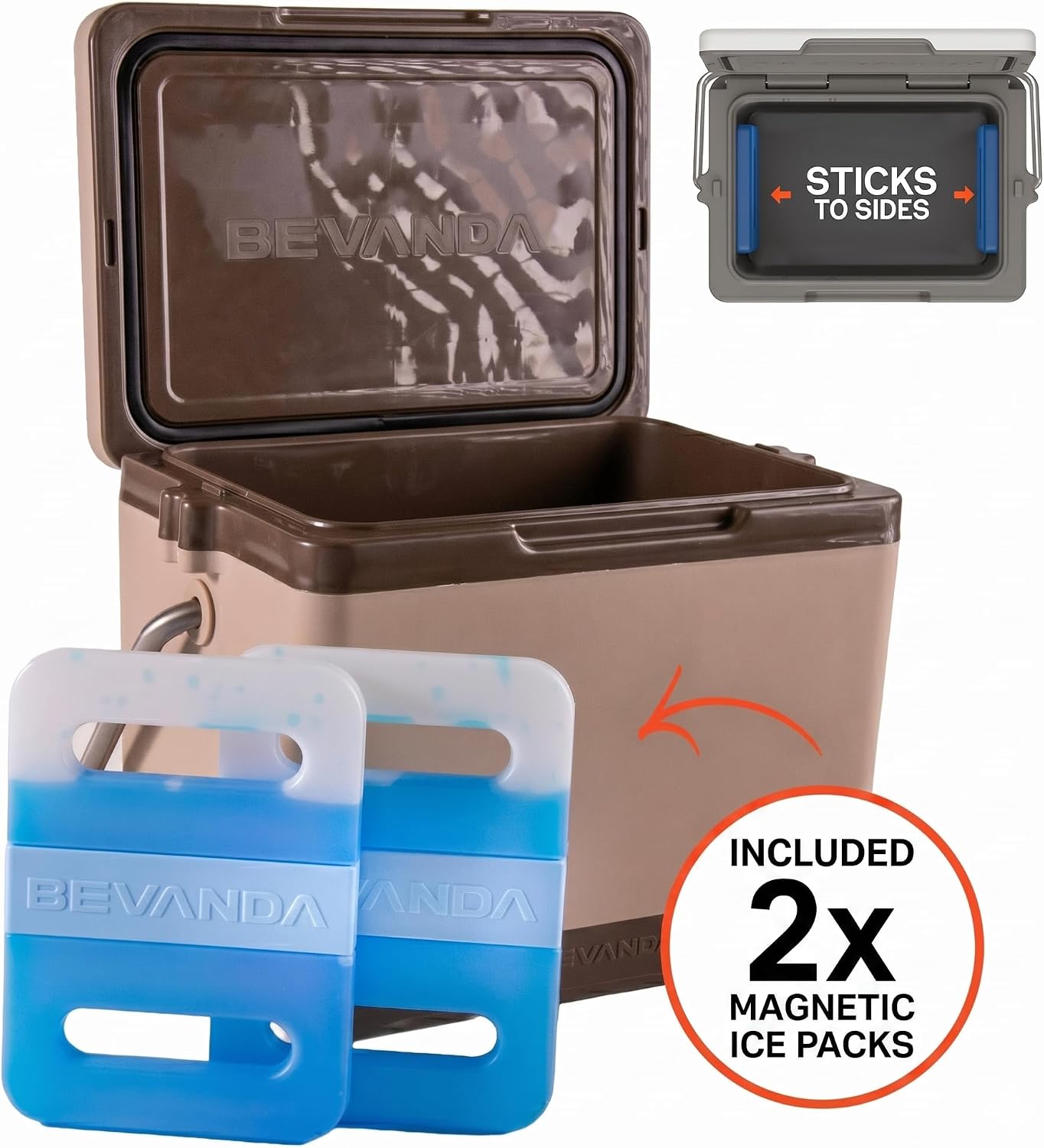 Bevanda - 10qt Verge Insulated Lunch Box - Durable Cooler with Magnetic Ice Packs - Rugged Hard Shell Lunch Cooler for Jobsite Lunches, Outdoor Adventures & All Day Temperature Control
