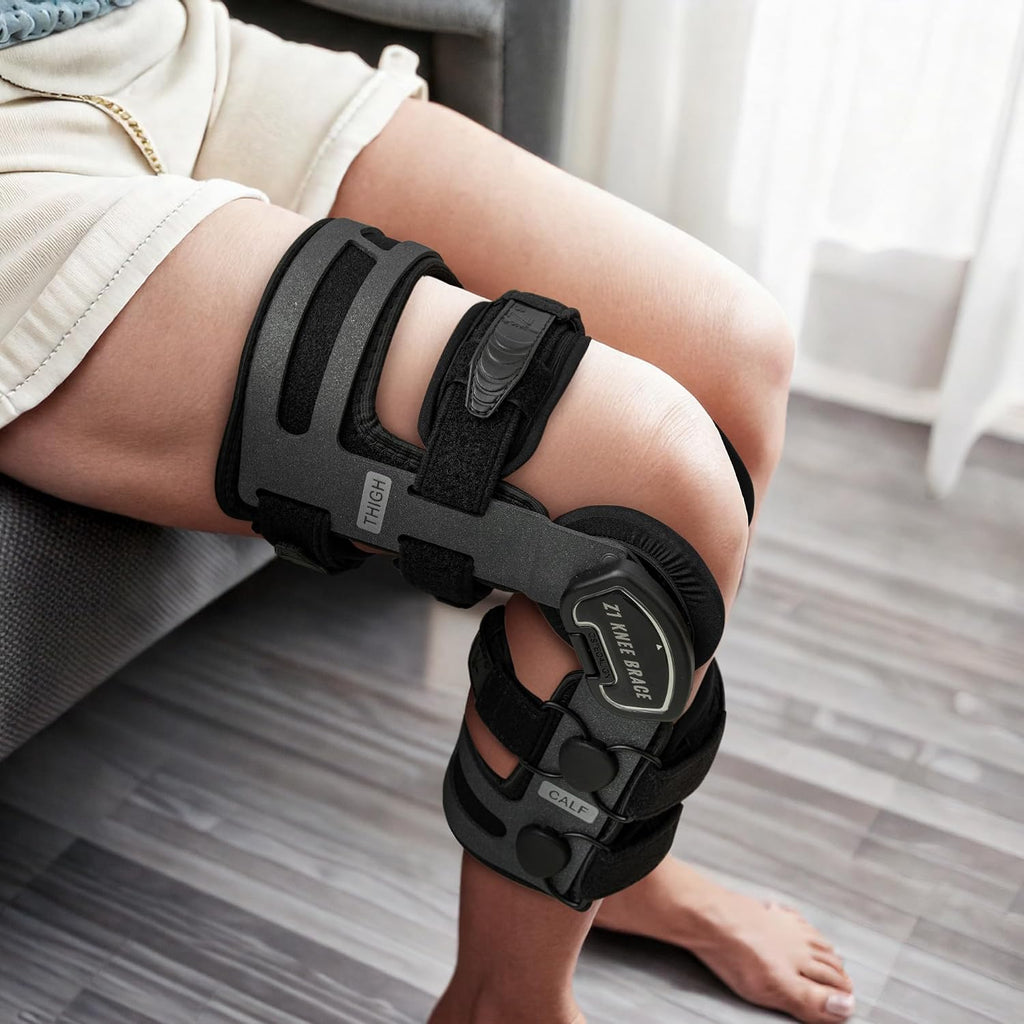 Z1 K4 OsteoAlign Hinged Knee Brace - Knee Support for ACL, MCL, Ligament Sports Injuries, Arthritis (OA), Meniscus Tear, Relief from Knee Joint Pain with Side Stabilizers for Men & Women Size (XL)