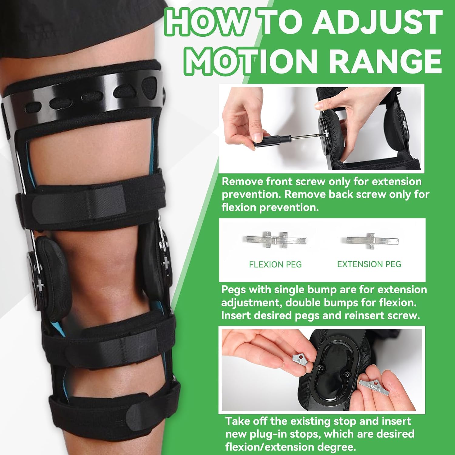 Orthomen Functional ACL Knee Brace, for Meniscus Ligament Sports Injuries, Adjustable Comfortline Hinged ROM Orthopedic Knee Orthosis for Meniscus Tear Knee Protection fit Men & Women(S-Left)