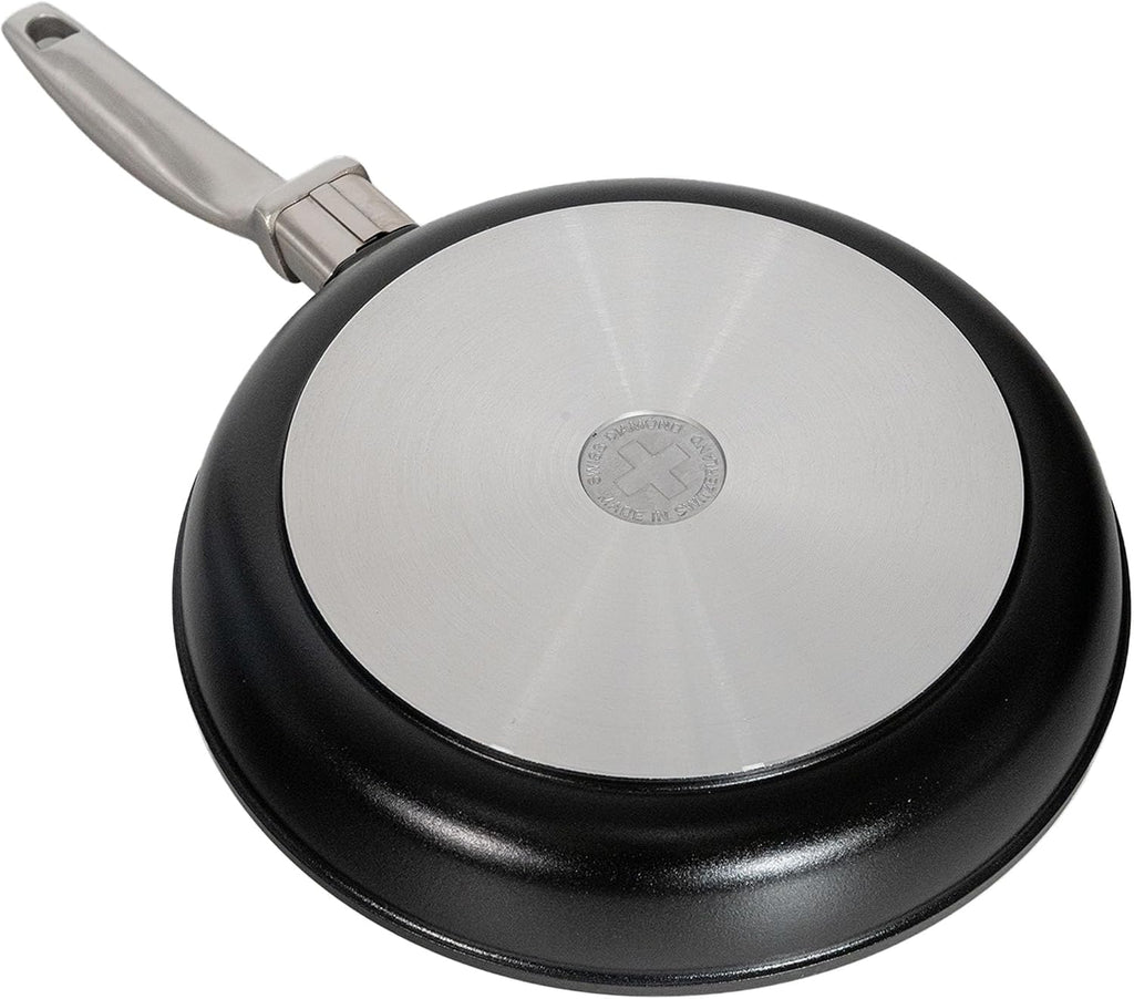 Swiss Diamond Nonstick Frying Pan Hybrid Ceramic and Diamond-Infused Fry Pan With Glass Lid, Dou Ceramic, Dishwasher and Oven Safe Fry Pans (9.5 IN)