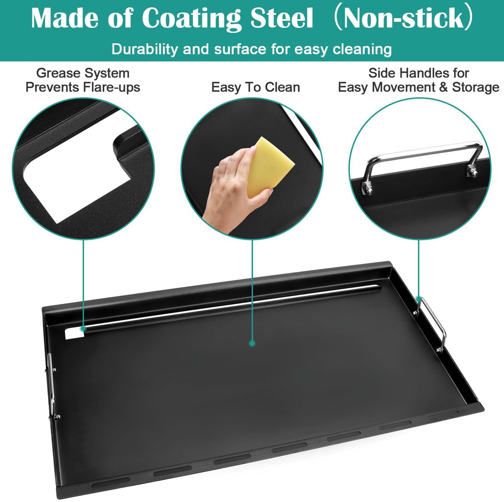 Full-Size Griddle Inserts for Weber Genesis II 400 Series Gas Grill, Flat Top Grill Griddle for Weber GS4 Genesis II E-410 S-410 E-435 S-435 E-440 S-440, Replace for 6789 Ful Size Griddle