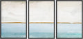SIGNWIN Framed Canvas Print Wall Art Set Grunge Blue Watercolor Landscape Shapes Abstract Illustrations Modern Art Decorative Nordic Calm Colorful for Living Room, Bedroom, Office - 16'x24'x3 Black