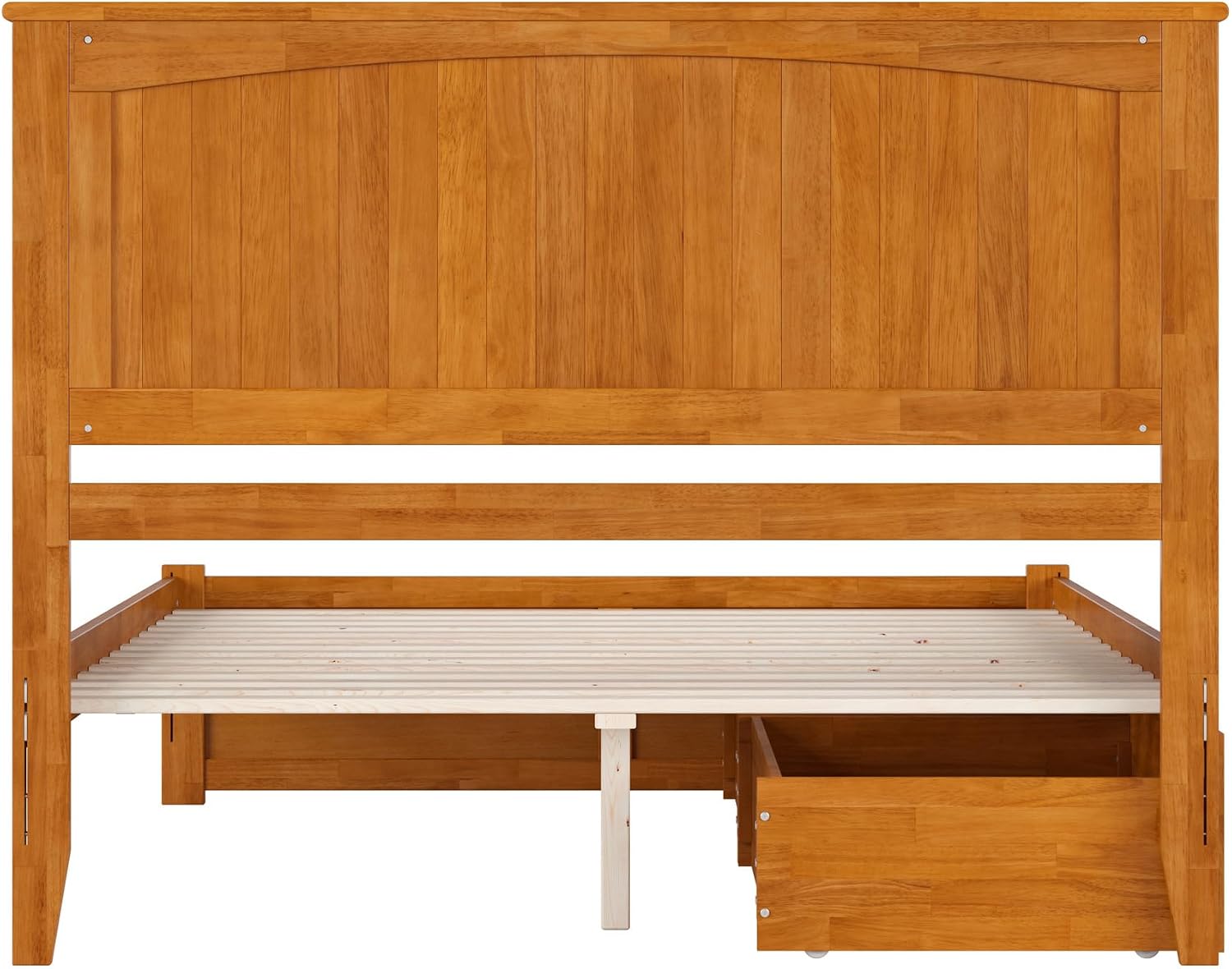 AFI, Nantucket Queen Platform Bed with Footboard & Storage Drawers, Light Toffee