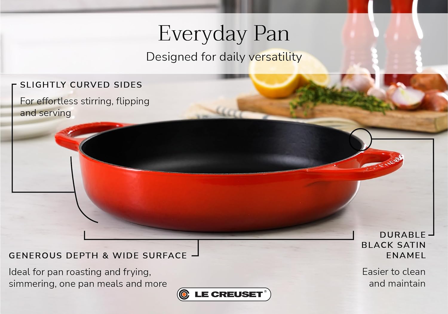 Le Creuset Enameled Cast Iron Signature Everyday Pan, 11 in., Olive