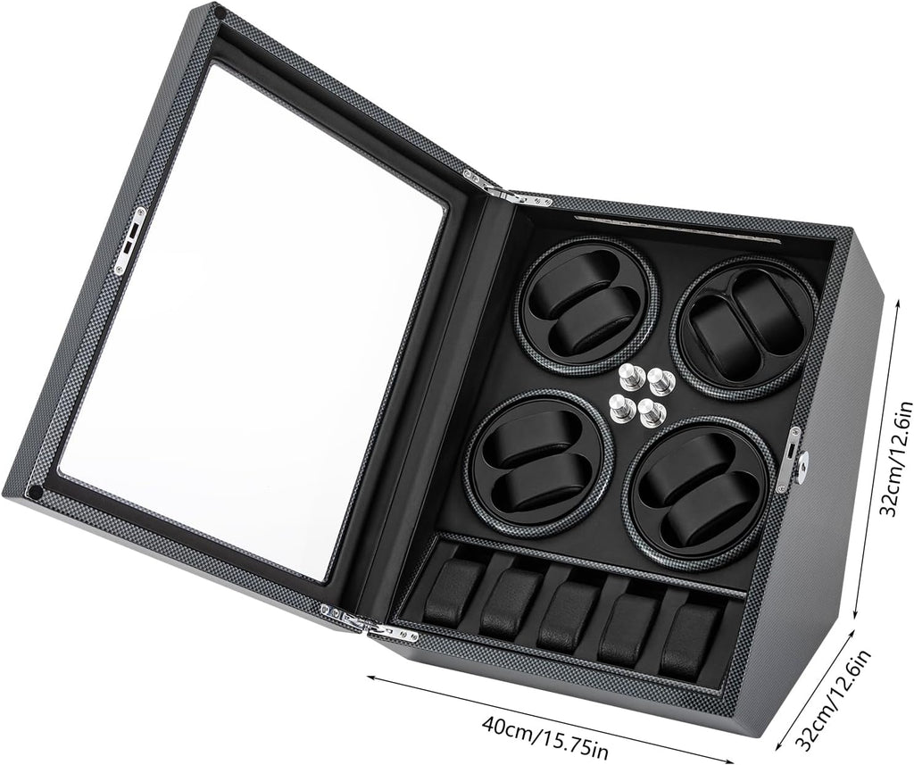 Professional 8+5 Slot Watch Winder with Quiet Motor, 5 Modes & LED Display – Automatic Watch Winder Box for Men, Mechanical Watch Storage Case with Lock and Key, Luxury Watch Collection Organizer