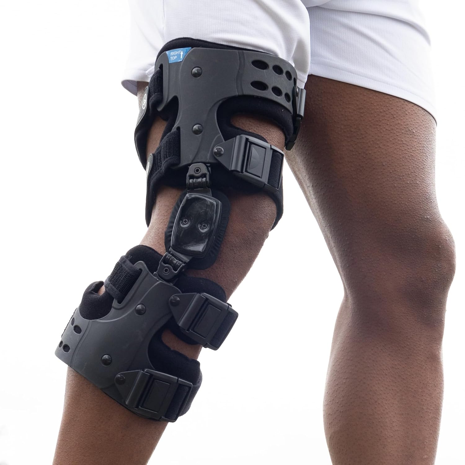Elite Dual Adjustment Hinged Knee Brace for Men & Women - Knee Support Braces for ACL, Meniscus, Hyperextension Control, Patella & Joint Stability, Right
