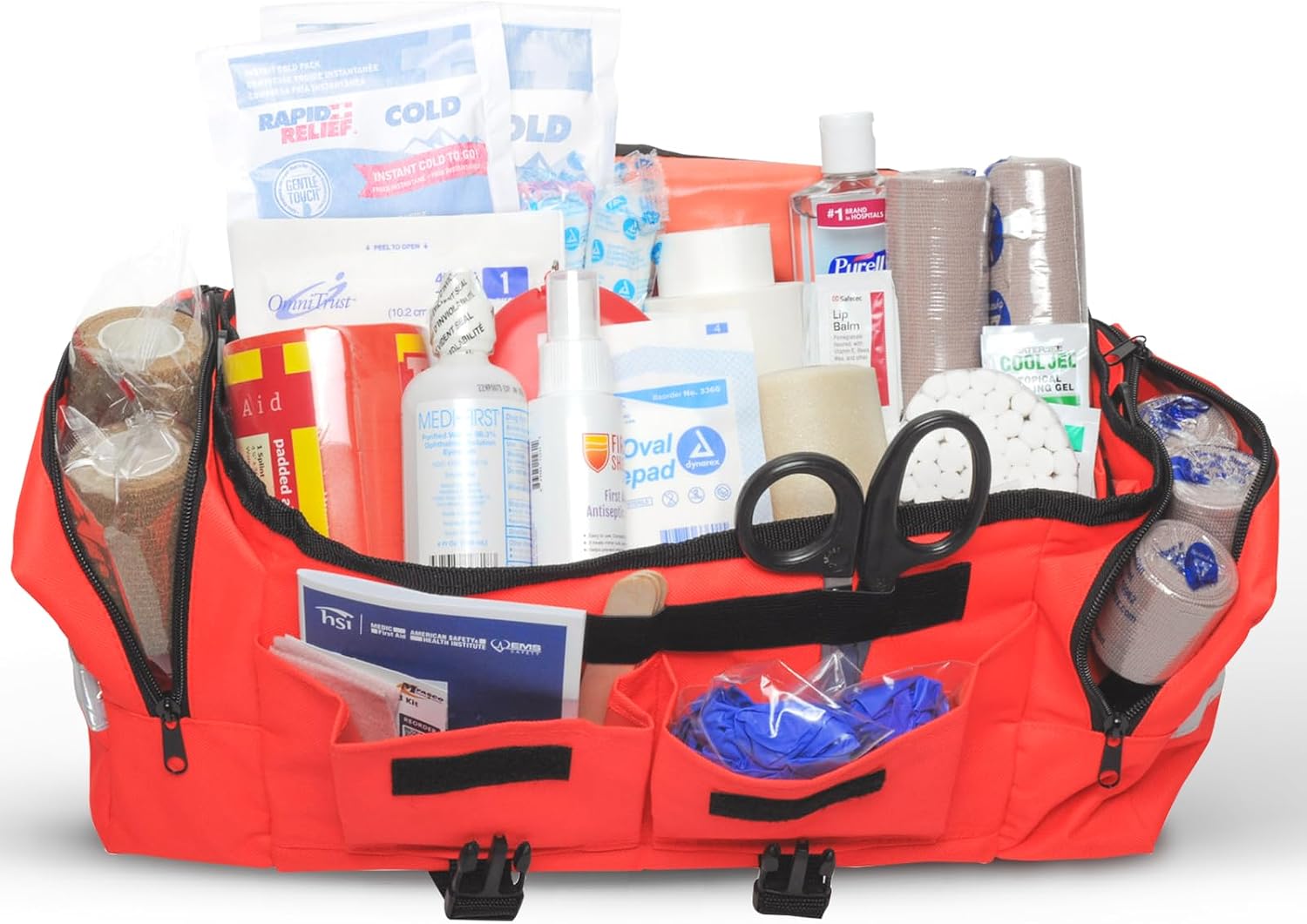 Outdoor Sports First Aid Kit - Complete First Aid Supplies for Outdoor Sporting Injuries, Teams Trainers & Coaches Portable Team Sytle Bag -Easy to Refill and Reuse