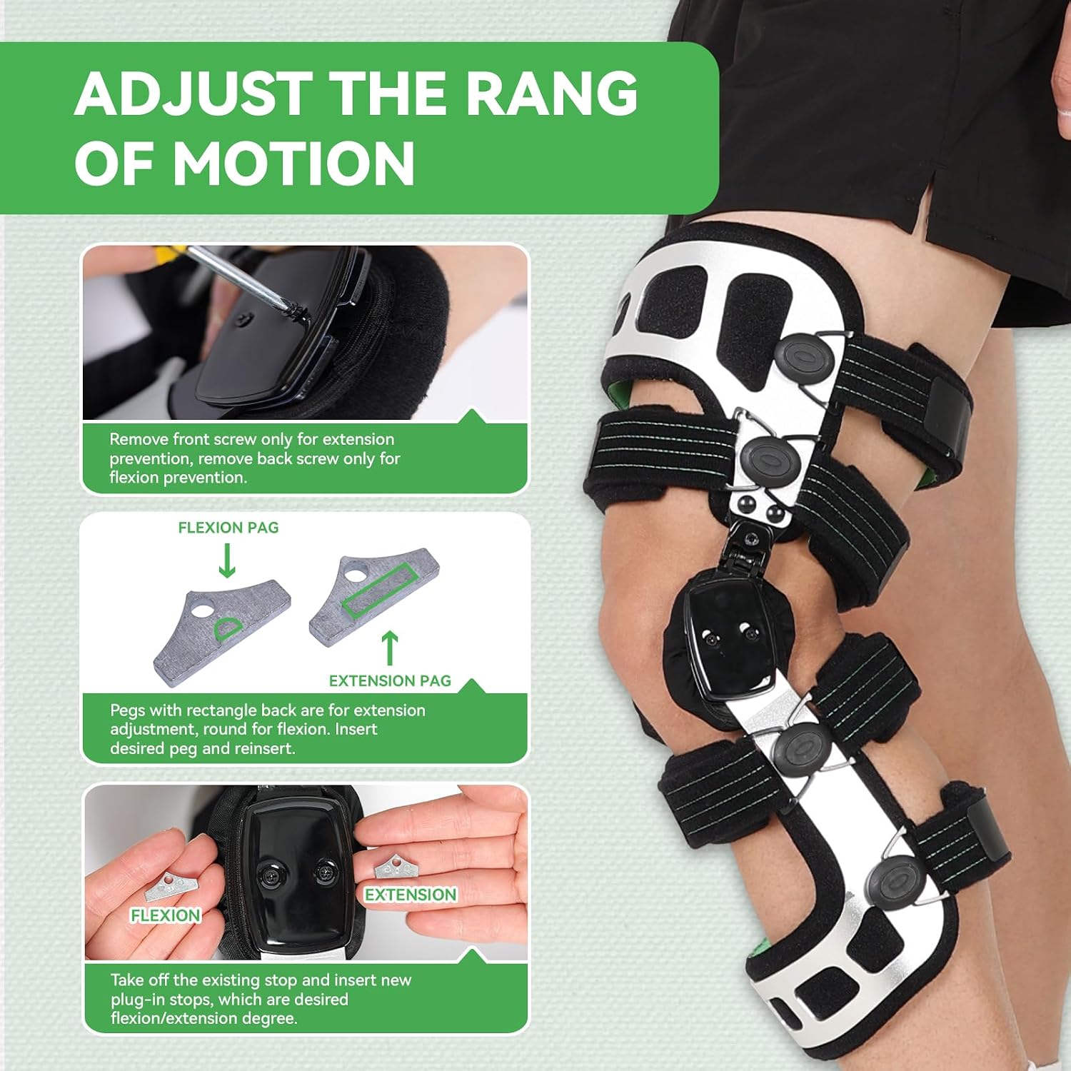 Orthomen Double OA Knee Brace Booster Instability of Ligament Injury & Protect Knee Joint after Knee Surgery Medial & Lateral Support (M/Left)
