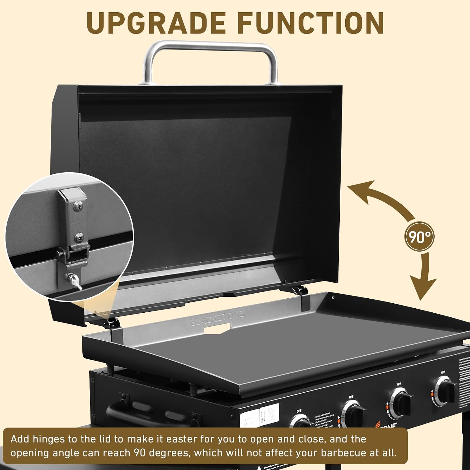 Hinged Lid for Blackstone Griddle 36 inch Griddle, Griddle Grill Hard Cover for Blackstone 1554 1836 1825 1866 2149 1984 2151 1863 2122, Flat Top Lid for Blackstone 36' Lids