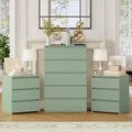 FOTOSOK Bedroom Set, 5 Drawer Dresser and Nightstand Sets for Bedroom, 3 Piece Bedroom Set, Night Stand Set of 2 & White Dresser Set, Chest of Drawers Storage Cabinet Set, Green
