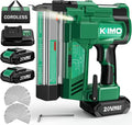 KIMO 18 Gauge Nail Gun Cordless with Battery 2.0Ah X 2, 1000pcs Nails and Staples, 2 Firing Modes, 180 Nails/min, Adjustable Nailing Depth, 2 IN 1 Cordless Brad Nailer and Stapler for DIY Project