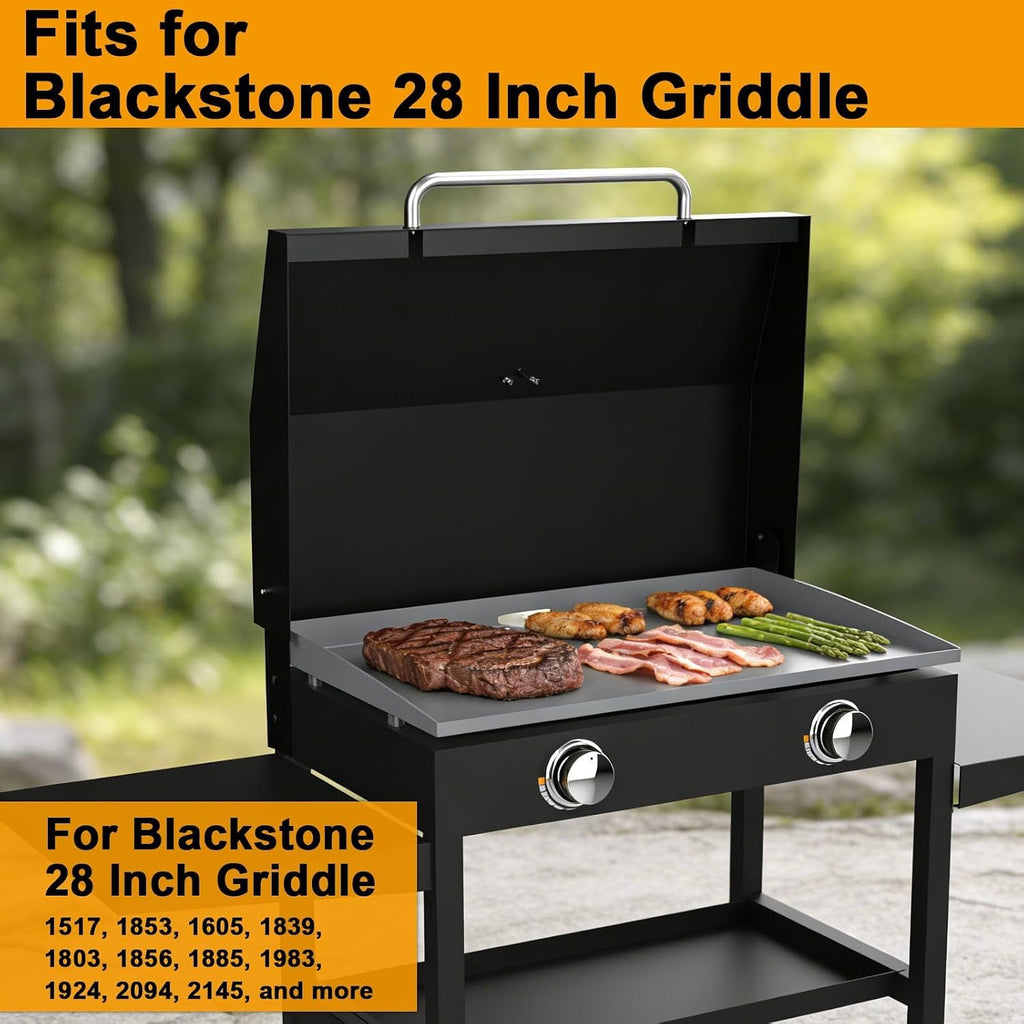 Hinged Lid for Blackstone Griddle 28 Inch Hard Cover Lid for Blackstone Griddle 28-Inch 1517 1853 1605 1839 1856 1885 1983 1924 2094 2145 Accessories 28' Grill Top Hood Replacement Parts with Handle
